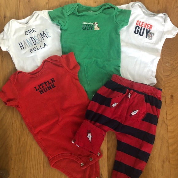 Baby boy onesies, shirt and reversible 2 sided pants - Picture 1 of 1